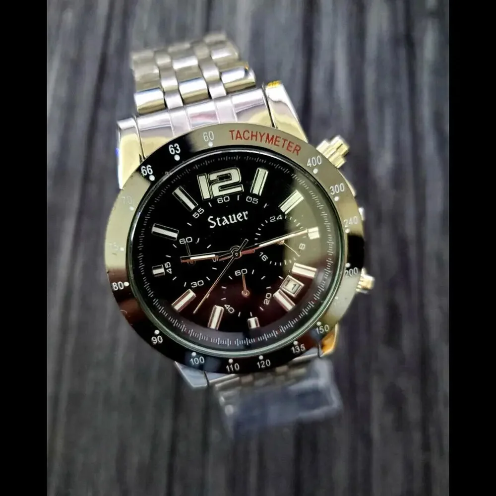 New In Box Stauer‎ 38061 Jet Setter Chronograph Mens Watch